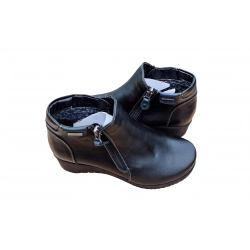 Botki czarne skórzane ob.4cm nr.37