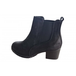 Botki damskie z nubuku czarne obc.6cm nr.37