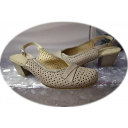 Sandały damskie cappuccino obcas 5 cm 37