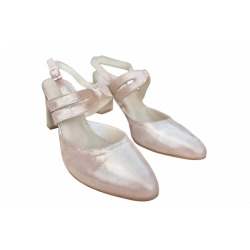 Sandały damskie skórzane  beżowe obcas 8cm nr.37