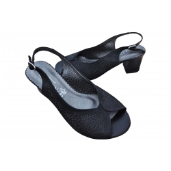 Sandały damskie ze skóry czarne obc.6 cm nr.37