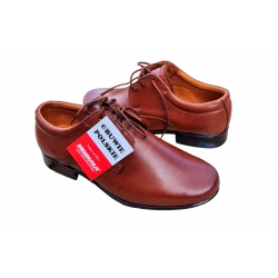 Wygodne skórzane półbuty dziecięce brązowe tęg G nr.31
