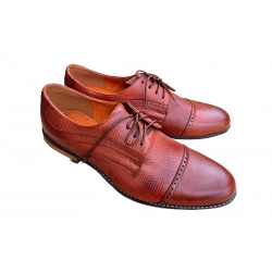 Eleganckie skórzane półbuty Brązowe tęg G nr.42