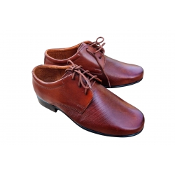 Wygodne skórzane półbuty dziecięce brązowe tęg G nr.30