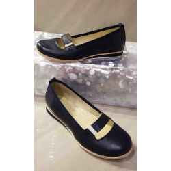 Czółenko baleriny damskie cgranat koturn 1 cm nr.36