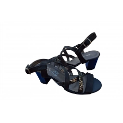 Sandały damskie ze skóry czarna_satyna nr.37 obc.7