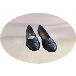 Czółenka damskie ze skóry czarne obc.5 cm nr.39