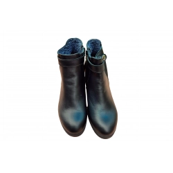 Botki czarne skórzane obc.6cm nr.37