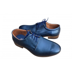 Skórzane półbuty Moskała granatowe męskie nr 39