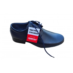 Wygodne skórzane buty dziecięce Moskała granatowe tęg G nr.36