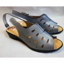 BARDZO SZEROKIE SANDAŁY damskie POPIEL  tęg. H 41