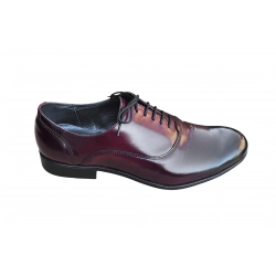 Eleganckie skórzane półbuty Moskała bordowe tęg G nr.42