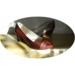 Czółenka damskie brąz obcas 6cm nr.35