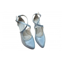 Klapki damskie ze skóry beżowe obc.4cm nr.36