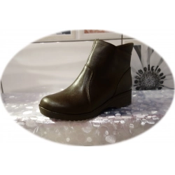 Skórzane botki brązowe ocieplane obcas 3,5 cm nr37