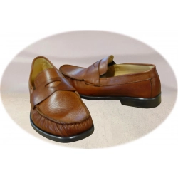 Wygodne skórzane mokasyny brązowe tęg G nr.42