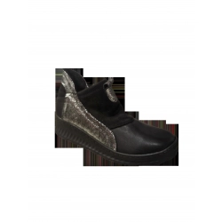 Skórzane sportowe buty czarne obcas 4 cm nr 37