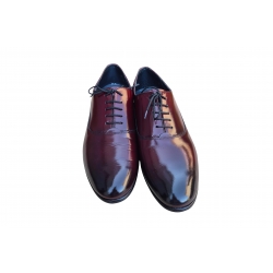 Eleganckie skórzane półbuty Moskała bordowe tęg G nr.42