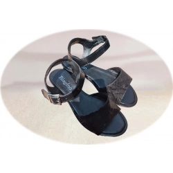 Filipczyk Szerokie sandały czarne skóra ob.2cm nr.39