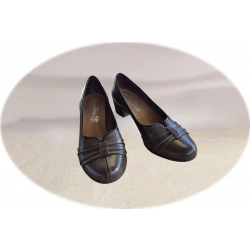 Czółenka damskie ze skóry brązowe obc.4,5 cm nr.37