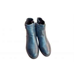 Botki popielate skórzane ob.6cm nr.37