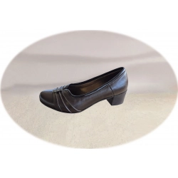 Czółenka damskie ze skóry brązowe obc.4,5 cm nr.37