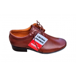 Wygodne skórzane półbuty dziecięce brązowe tęg G nr.33