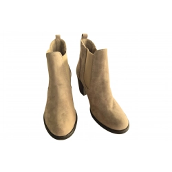 Botki damskie ze skóry capucino obc.6cm nr.37