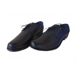Skorzane BUTY MESKIE szerokie TĘGOSĆ H  CZARNE 43