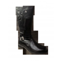 Skórzane kozaki czarne obcas 3cm na zamek nr 36