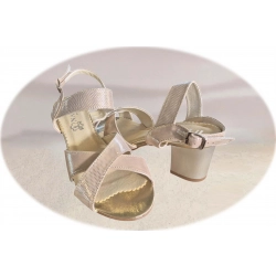 Sandały damskie skórzane beżowe obcas 5,5cm nr.37