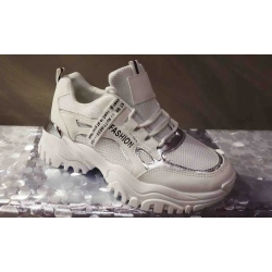 Buty sportowe  Fashion SIATKI  BIAŁE gruba podeszwa 37