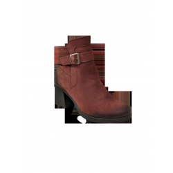 Botki skórzane bordo obcas 4 cm nr.37