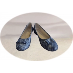 Balerinki damskie ze skóry granat obc.2 cm nr.37