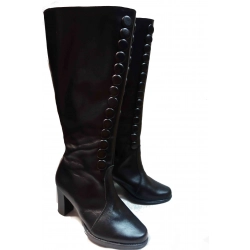 Skórzane  kozaki  szeroka cholewka obwód 46 cm nr37