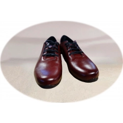 Eleganckie skórzane półbuty bordo tęg G nr.42