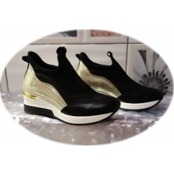 Sportowe damskie buty czarno-złote 37