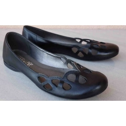 wygodne Skórzane baleriny damskie czarne  nr 37