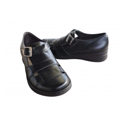 Sandały damskie ze skóry popiel obc.4cm nr.36