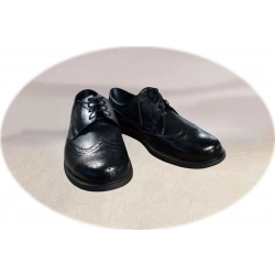 Wygodne skórzane czarne półbuty Moskała tęgG nr.42