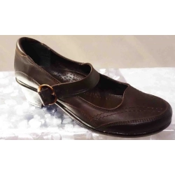 Czółenka damskie BRĄZ  KLAMRA obcas 4,5 cm nr.37