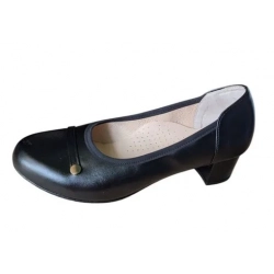 SKÓRZANE czółenko na szeroką stopę tęg H obcas 4,5cm 35,5