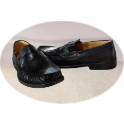 Wygodne Skórzane czarne mokasyny tęg G nr.44