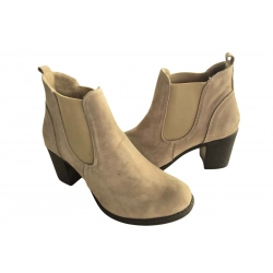 Botki damskie ze skóry capucino obc.6cm nr.37