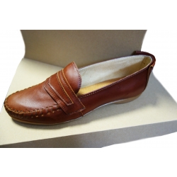 Mokasyny damskie brąz koturn 2,5cm nr.39