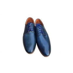 Skórzane półbuty Moskała granatowe męskie nr 39
