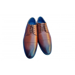 Eleganckie skórzane półbuty Moskała brązowe tęg G nr.42