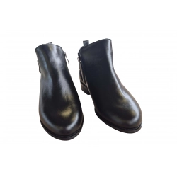 Filipczyk Skórzane czarne botki obcas 2,5 cm nr.40