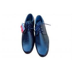 Wygodne skórzane półbuty dziecięce granatowe tęg G nr.35