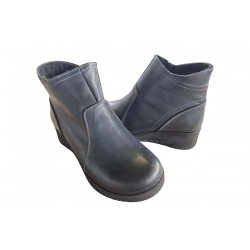 Botki damskie ze skóry popielate obc.4cm nr.37